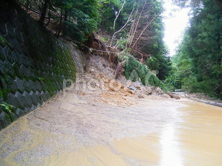 災害通行止め 通行止め,災害,土砂の写真素材
