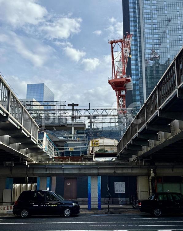 浜松町　駅周辺の再開発 再開発,浜松町,都会の写真素材