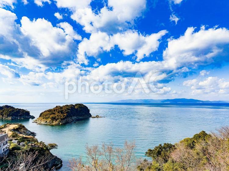 和歌山県雑賀崎から見た瀬戸内海01 和歌山県,雑賀崎,瀬戸内海の写真素材