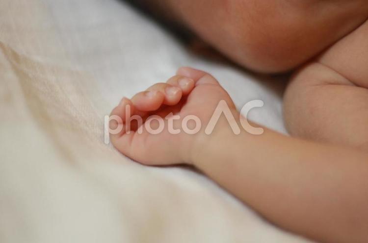 赤ちゃんの手 産まれたて,赤ちゃん,手の写真素材