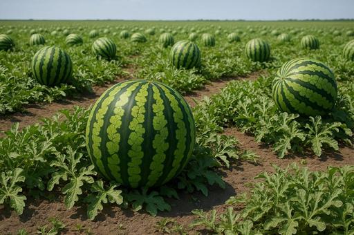 夏のスイカ畑②の写真