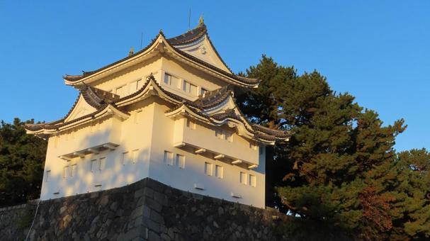 名古屋城　本丸　西南隅櫓　夕映え 名古屋城,尾張徳川家,御三家の写真素材