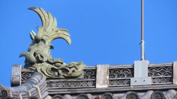 名古屋城　本丸　西南隅櫓の鯱　北側 名古屋城,尾張徳川家,御三家の写真素材