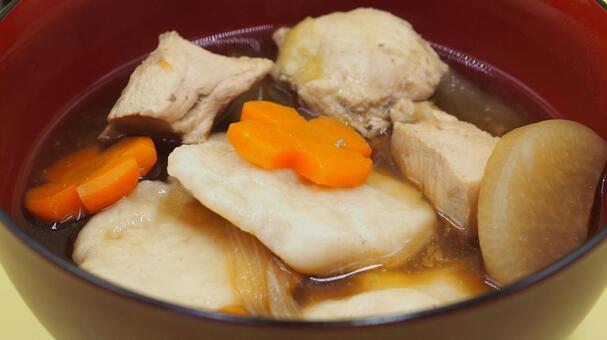 正月料理のすいとん雑煮・接写（家庭料理） すいとん,雑煮,正月料理の写真素材