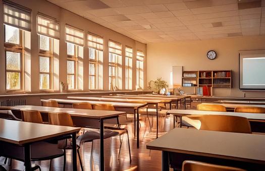 夕方の教室の写真