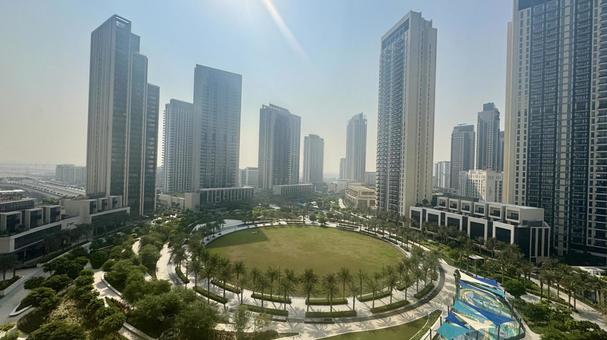 ドバイの風景 ドバイ,クリークハーバー,景色の写真素材