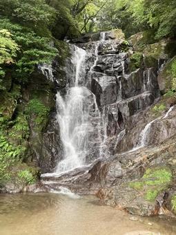 福岡糸島の白糸の滝 福岡糸島の白糸の滝 福岡,白糸の滝,日本の写真素材