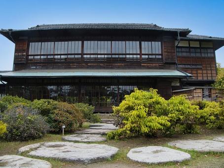 高松城の披雲閣 御殿,国重要文化財指定,庭園の写真素材