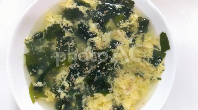 わかめと玉子のスープ わかめと玉子のスープ,わかめ,玉子の写真素材