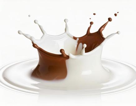 チョコレートミルクのミルククラウン チョコレートミルクのミルククラウンの写真