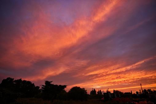 夕焼け 2025/9/9 夕焼け 2025/9/9 夕焼け,夕暮れ,夕方の写真素材