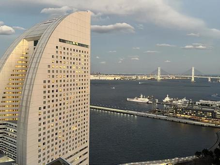 横浜ベイホテル東急最上階からの風景 横浜ベイホテル東急最上階からの風景の写真