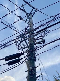電柱電線6986 電柱電線6986の写真