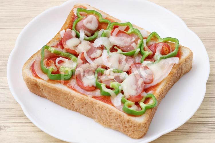 ピザトースト ピザトースト,食べ物,ピザパンの写真素材