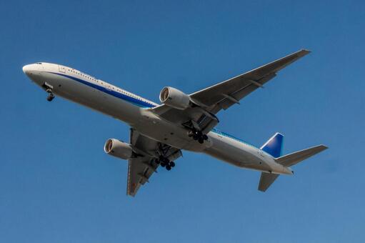 福岡空港 冬の朝の眺め 飛行機,航空機,旅客機の写真素材