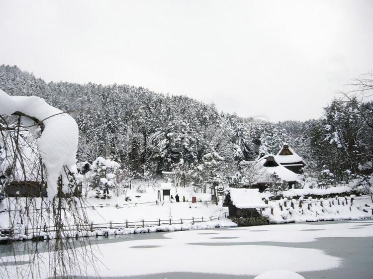 高山　飛騨の里 飛騨,高山,雪の写真素材