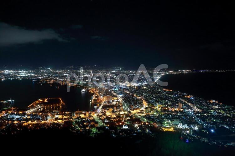 函館山からの夜景 日本三大夜景,函館夜景,函館山の写真素材