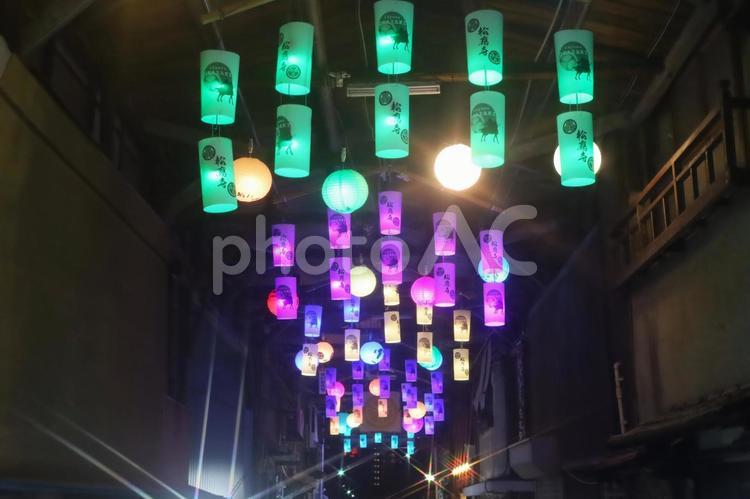 松應寺横丁の電飾 松應寺横丁,イルミネーション,街灯の写真素材
