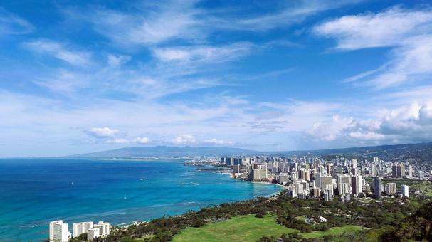 ワイキキの絶景 ダイヤモンドヘッドから ワイキキの絶景 ダイヤモンドヘッドからの写真