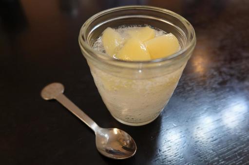 Photo, nata de coco, melocotón, melocotón blanco, 