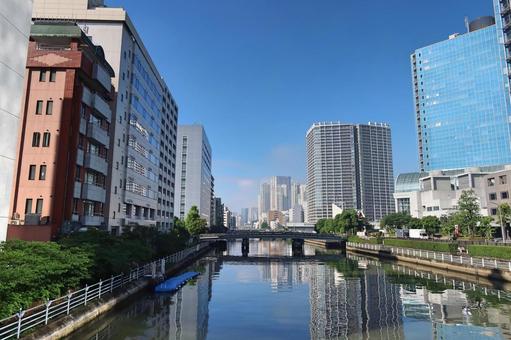 芝浦運河(東京都港区芝浦) 芝浦運河(東京都港区芝浦) 芝浦運河,芝浦,港区の写真素材