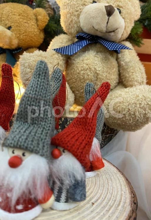 クリスマスの人形 テディベア,くま,ぬいぐるみの写真素材