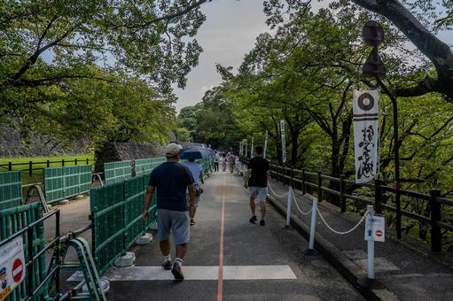 熊本城周辺の景色 熊本城周辺の景色 熊本城,観光地,人の写真素材