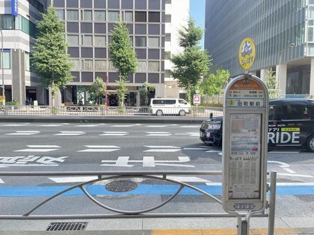 ちいばすのバス停　田町駅 ちいばす,東京,都内の写真素材