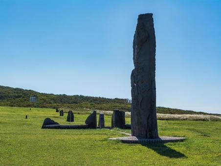 入道崎　モニュメント 入道崎,海,海辺の写真素材