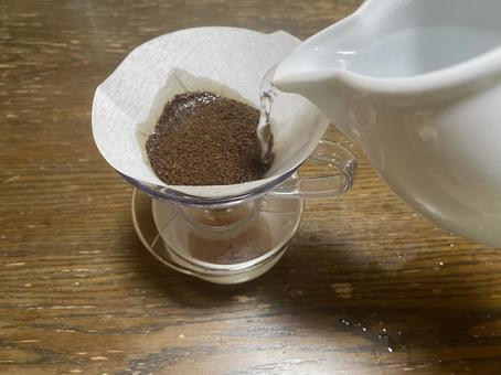 Photo, coffee, coarse ground coffee, drip pot, 