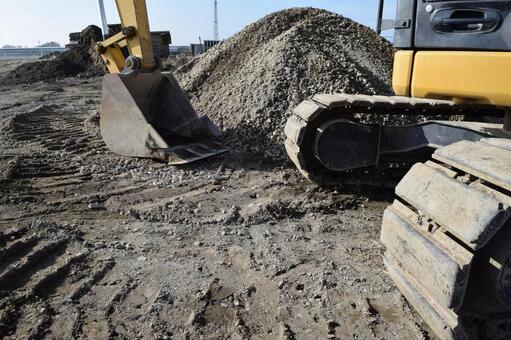 土木工事現場の建設機械 土木工事現場,土木工事,土木の写真素材