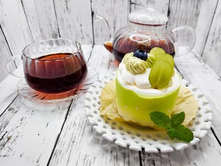 ケーキでティータイム ケーキでティータイム ケーキ,紅茶,ティータイムの写真素材