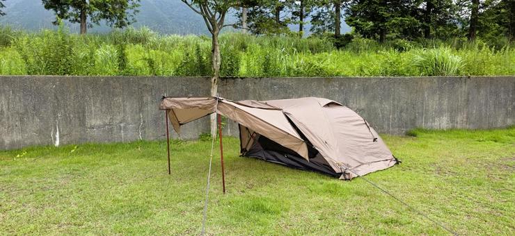 テント見本 テント見本 テント,キャンプ,ポールの写真素材