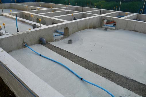 工事中 基礎 17 基礎工事,建築現場,鉄筋の写真素材