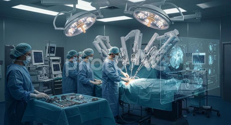 外科手術のAI手術支援システム 最新,医療,医療設備の写真素材