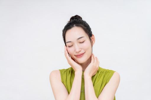 若い女性のビューティ 若い女性のビューティ スキンケア,美容,女性の写真素材