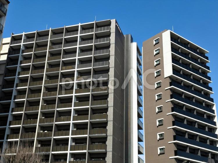 マンションの外観 高層マンション,マンション,集合住宅の写真素材