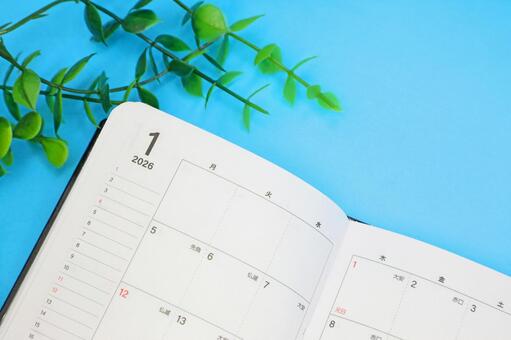 ビジネス手帳　1月のカレンダー 1月,2026年,手帳の写真素材