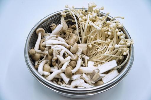 冬のお鍋の具材　きのこ類多め　 鍋,具材,野菜の写真素材