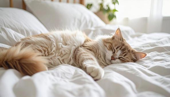 昼寝するかわいい子猫の写真