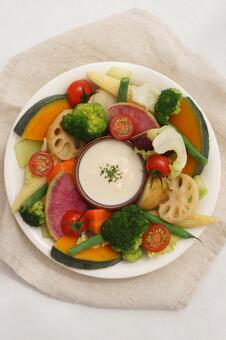 温野菜のサラダ 温野菜,蒸し野菜,サラダの写真素材