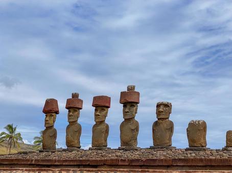 イースター島-アナケナ 自然,イースター島,モアイの写真素材