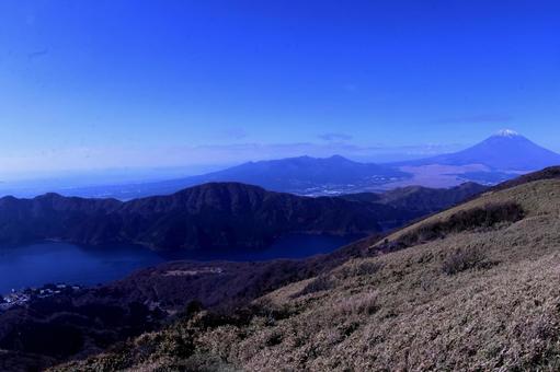 芦ノ湖と富士山 芦ノ湖,秋,山の写真素材