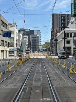 レールだけ残されて レールだけ残されての写真