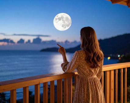 月を見るの写真