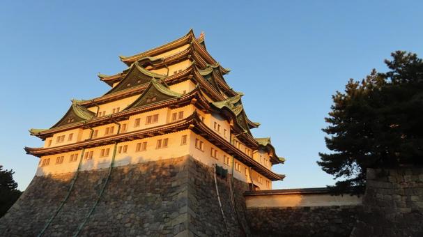 名古屋城　天守　大天守　夕映え 名古屋城,尾張徳川家,御三家の写真素材