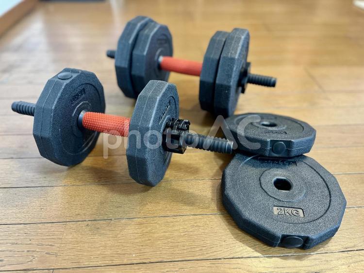 ダンベル2 ダンベル,dumbbell,器具の写真素材