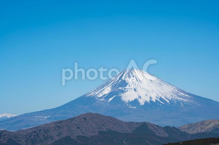 箱根大観山展望台の眺望、富士山 富士山,湖,山の写真素材