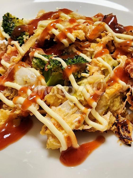 洋風お好み焼き2 お好み焼き,洋風お好み焼き,焼くの写真素材