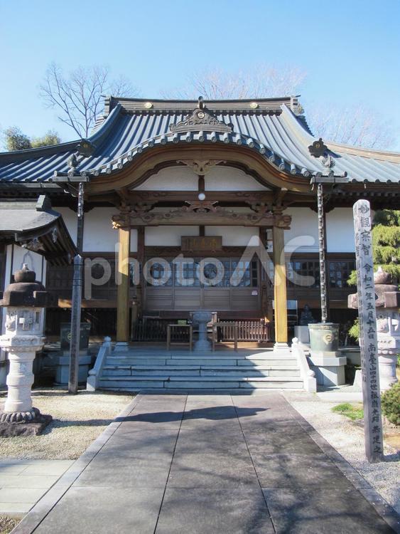 那須烏山・天性寺の本堂を正面から お寺,寺社,天性寺の写真素材